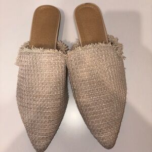 SHEIN Textured Tan Slip On Mules